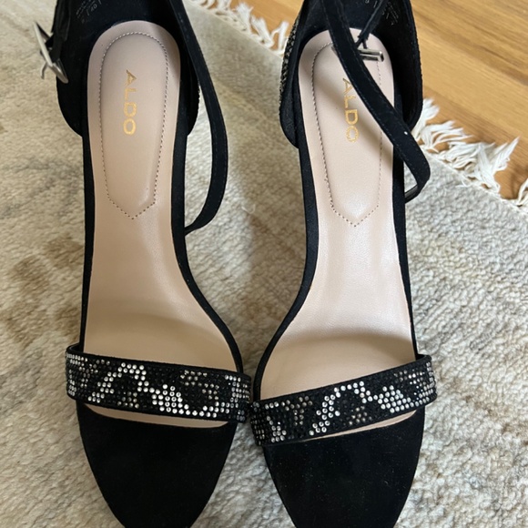 ALDO black open toe high heel, US size 9 - Picture 2 of 4